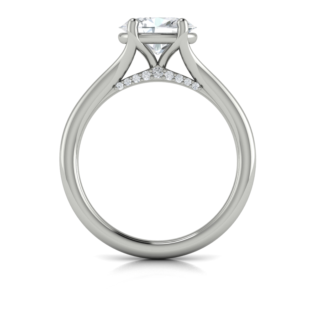 Vlora Solitaire, Split Shank Engagement Ring