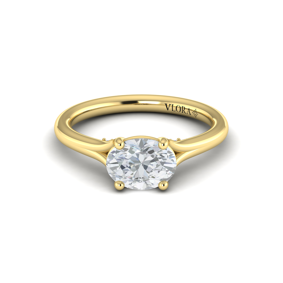 Vlora Solitaire, Split Shank Engagement Ring