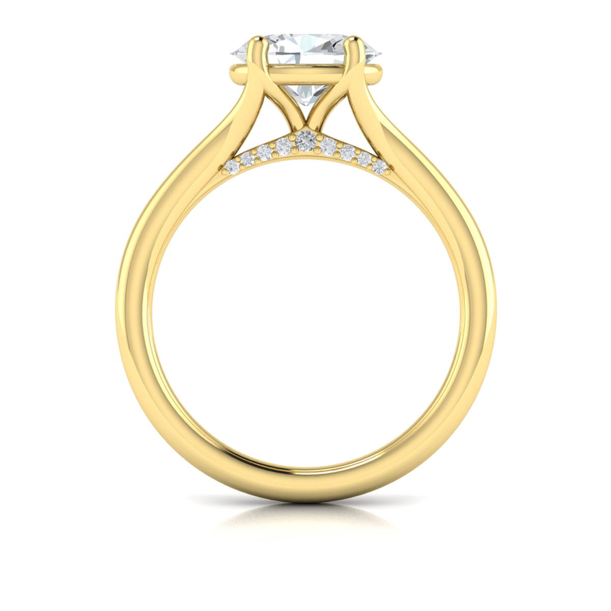 Vlora Solitaire, Split Shank Engagement Ring