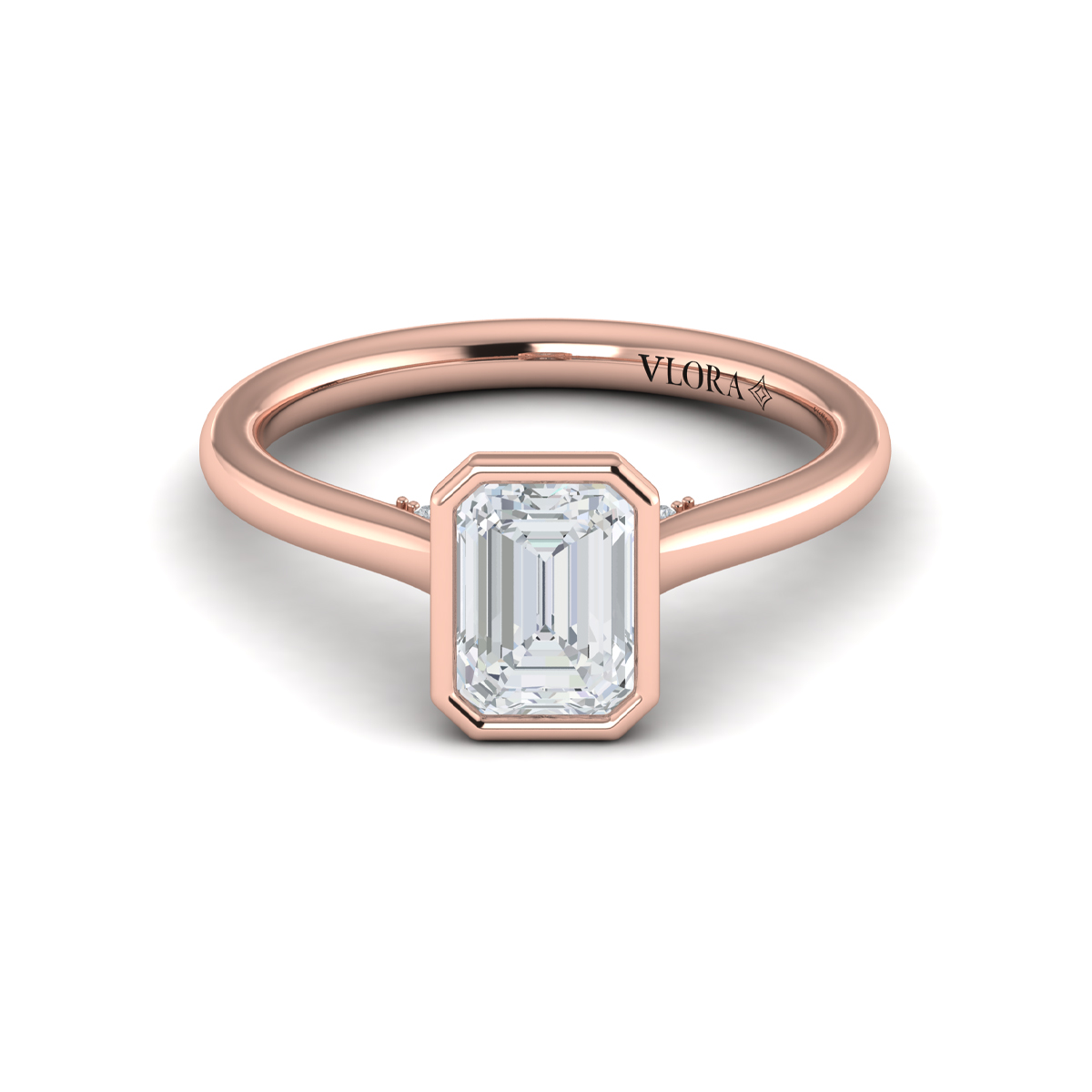 Vlora Solitaire, Bezel Engagement Ring