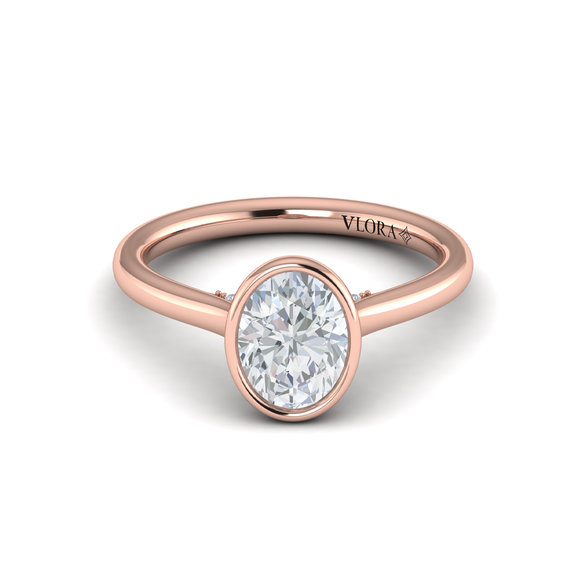 Vlora Solitaire, Bezel Engagement Ring