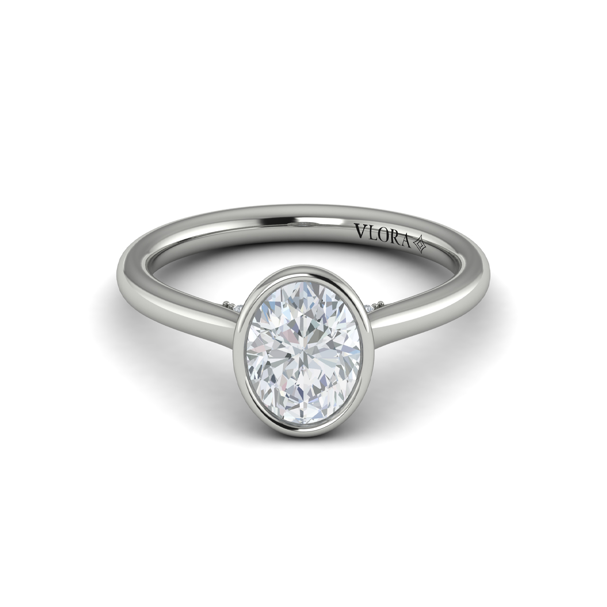 Vlora Solitaire, Bezel Engagement Ring