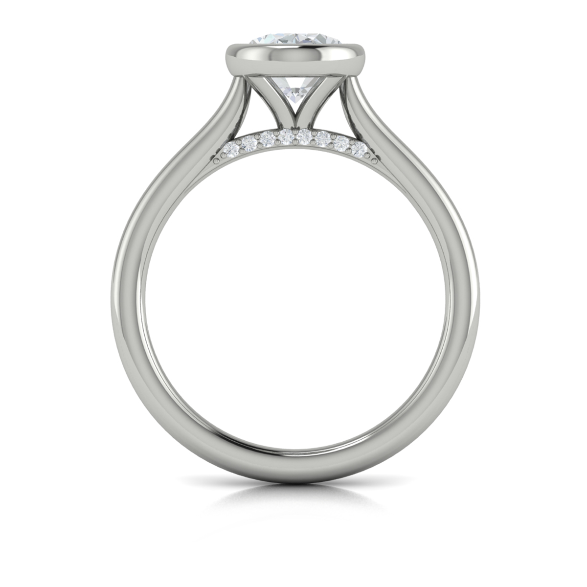Vlora Solitaire, Bezel Engagement Ring