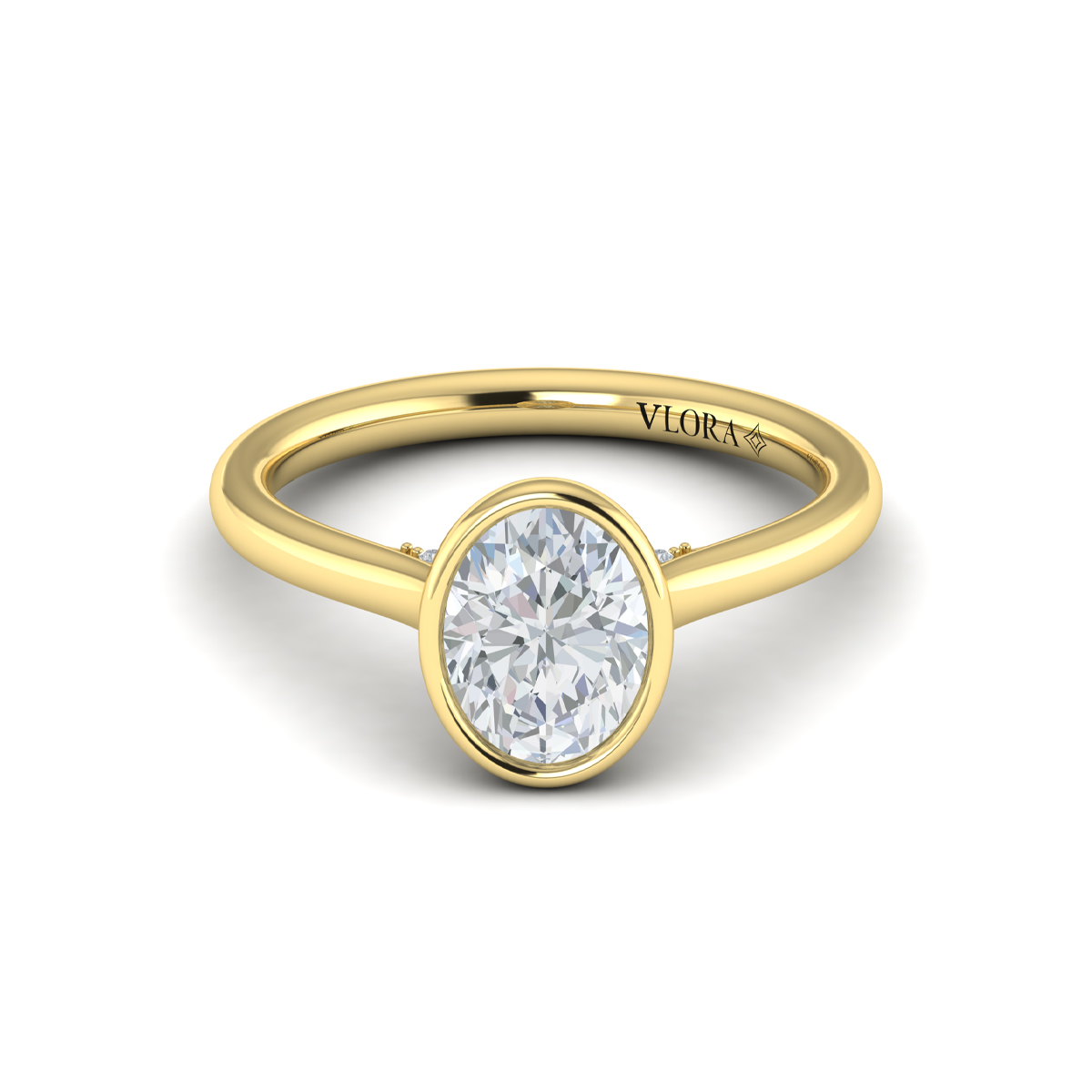 Vlora Solitaire, Bezel Engagement Ring