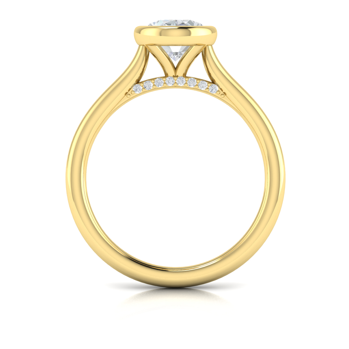 Vlora Solitaire, Bezel Engagement Ring