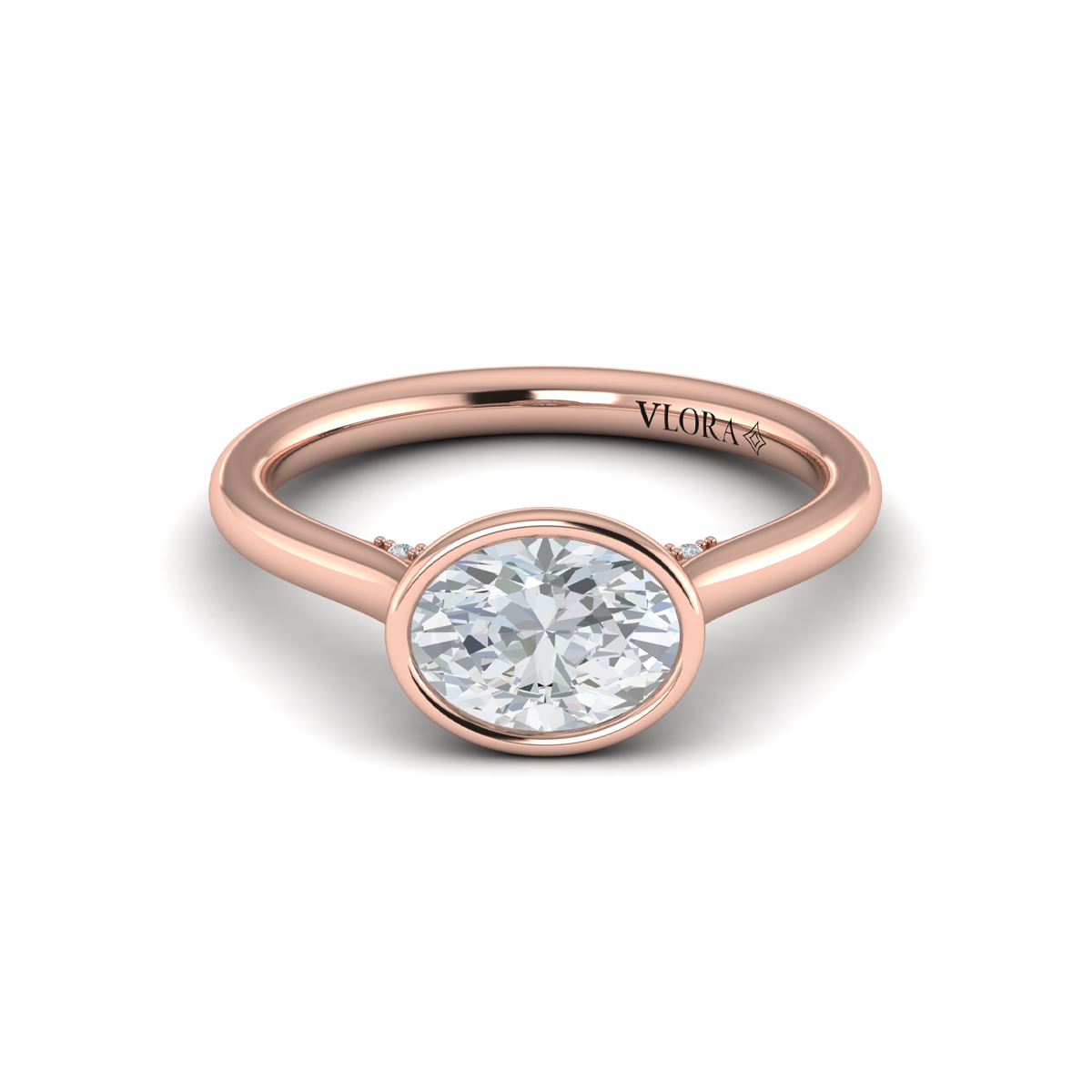 Vlora Solitaire, Bezel Engagement Ring