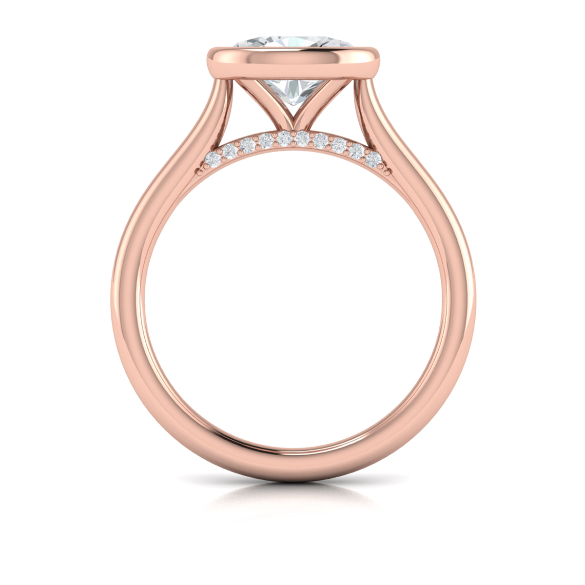 Vlora Solitaire, Bezel Engagement Ring