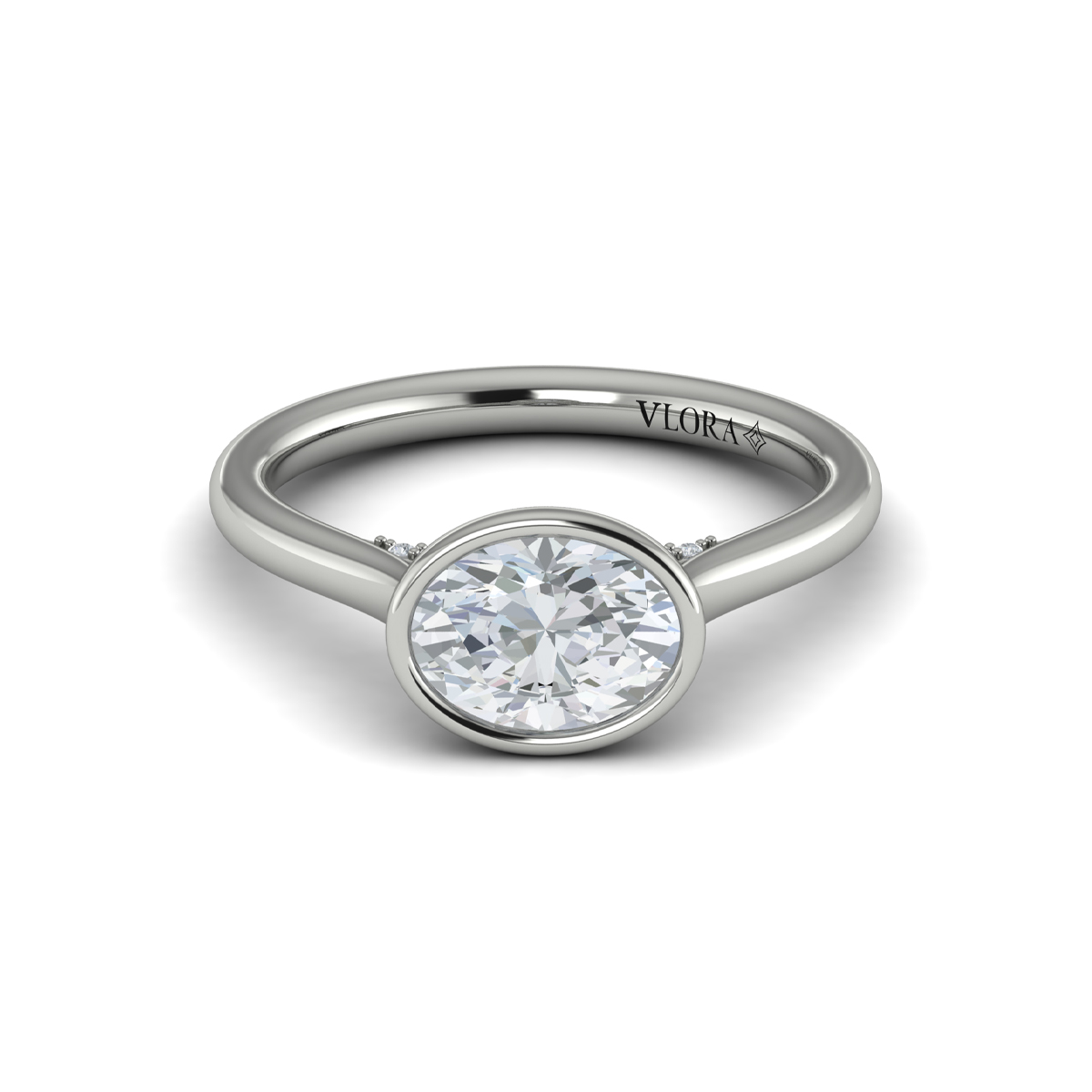 Vlora Solitaire, Bezel Engagement Ring
