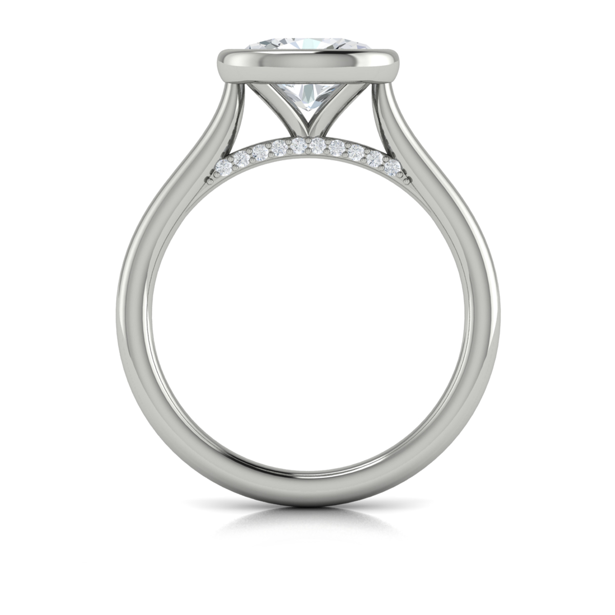 Vlora Solitaire, Bezel Engagement Ring