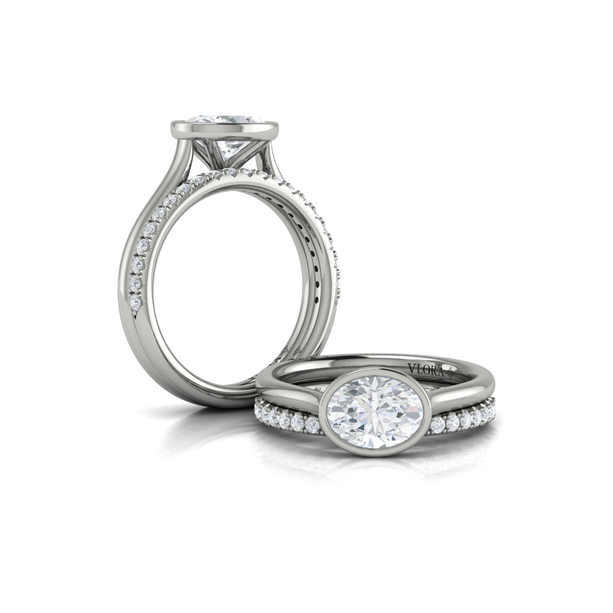 Vlora Solitaire, Bezel Engagement Ring