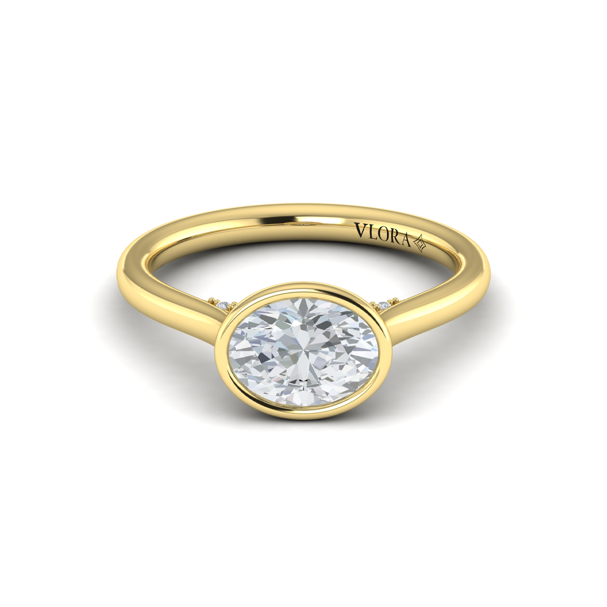 Vlora Solitaire, Bezel Engagement Ring