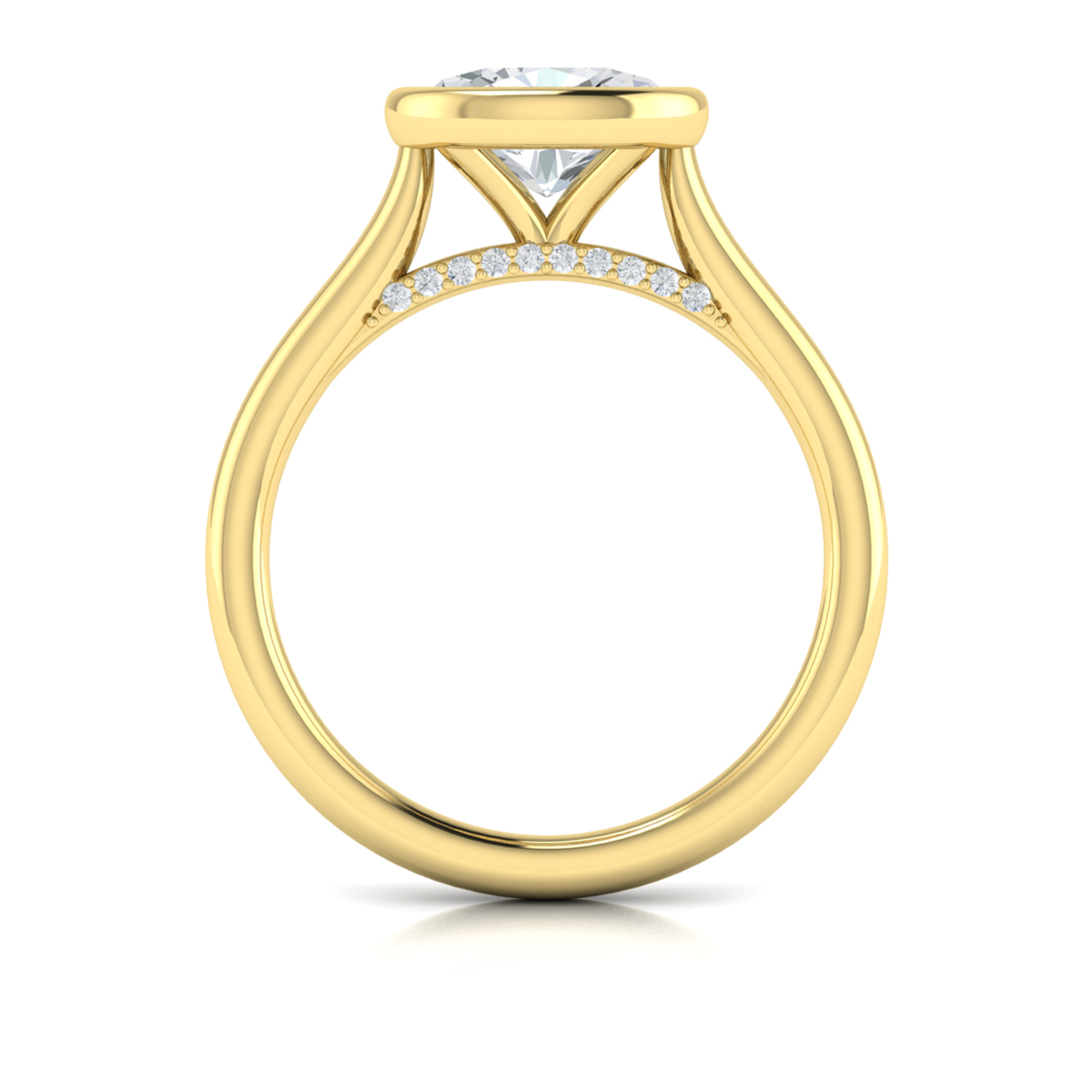 Vlora Solitaire, Bezel Engagement Ring
