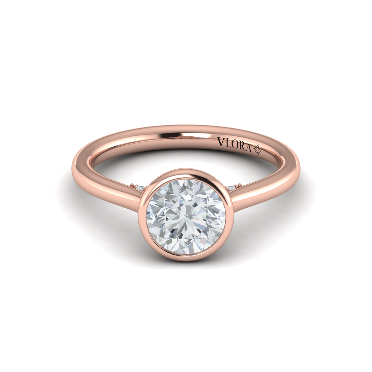 Vlora Solitaire, Bezel Engagement Ring