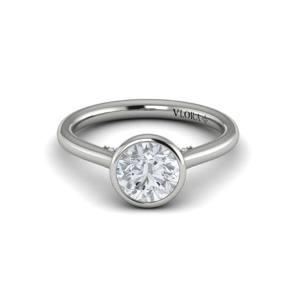 Vlora Solitaire, Bezel Engagement Ring
