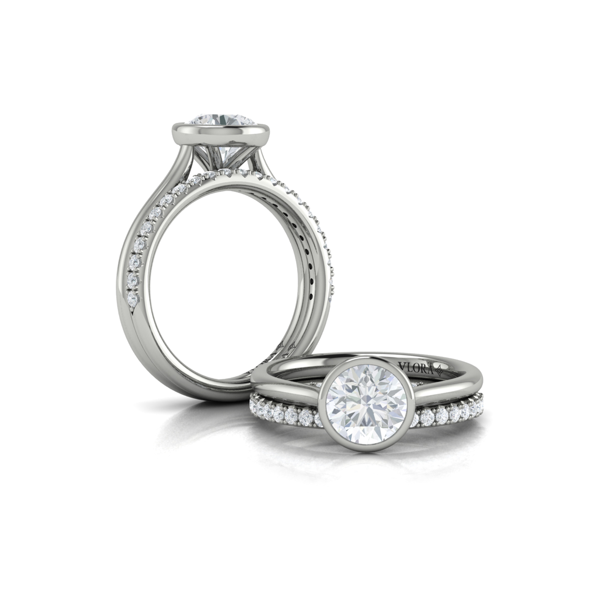 Vlora Solitaire, Bezel Engagement Ring