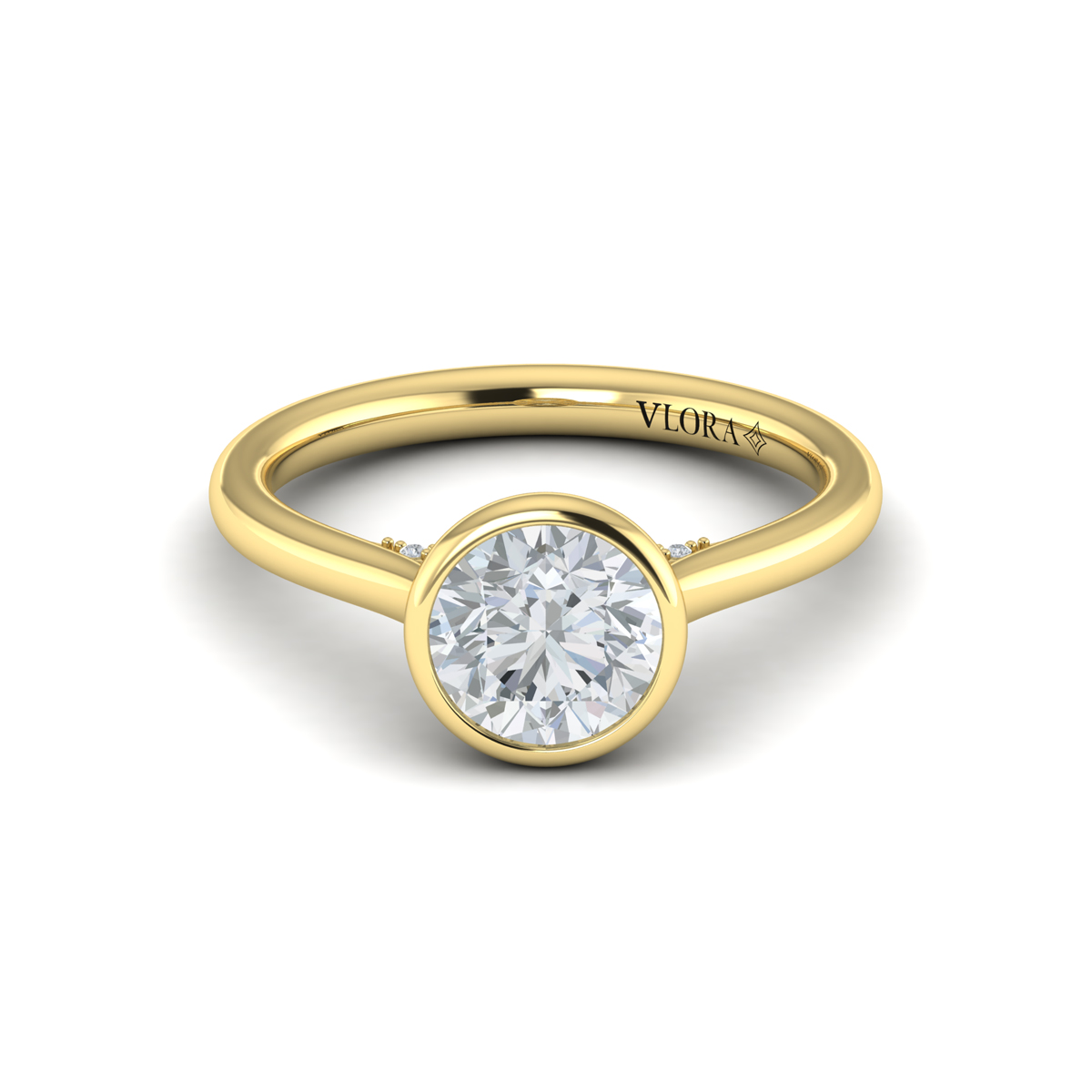 Vlora Solitaire, Bezel Engagement Ring