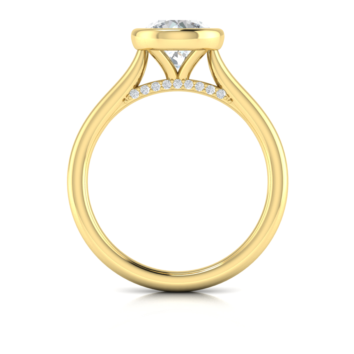 Vlora Solitaire, Bezel Engagement Ring