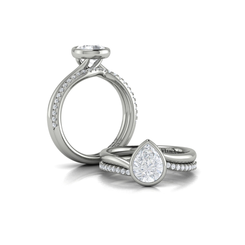 Teardrop Bezel Engagement Ring