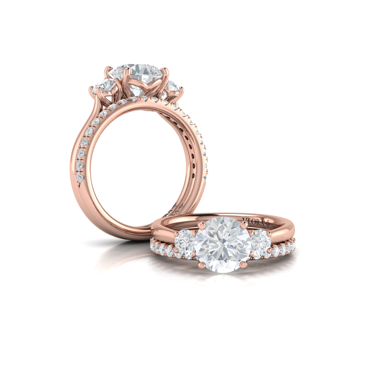 Vlora Three Stone Engagement Ring