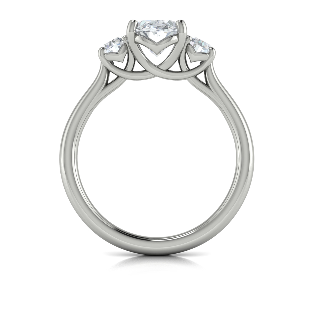 Tapestry Three Stone Oval Engagement Ring