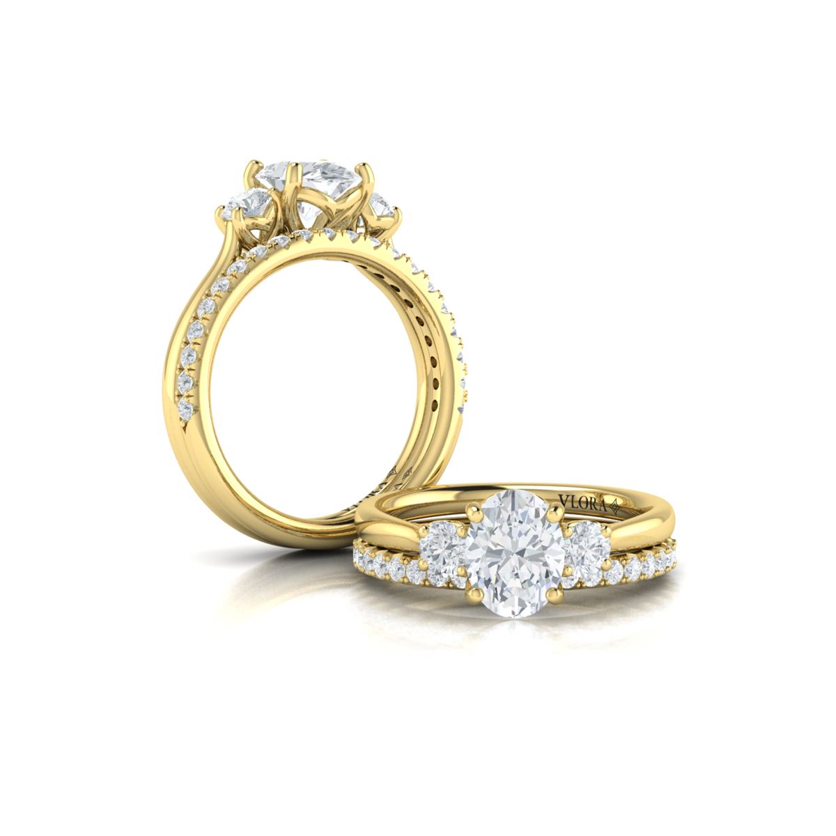Tapestry Three Stone Oval Engagement Ring