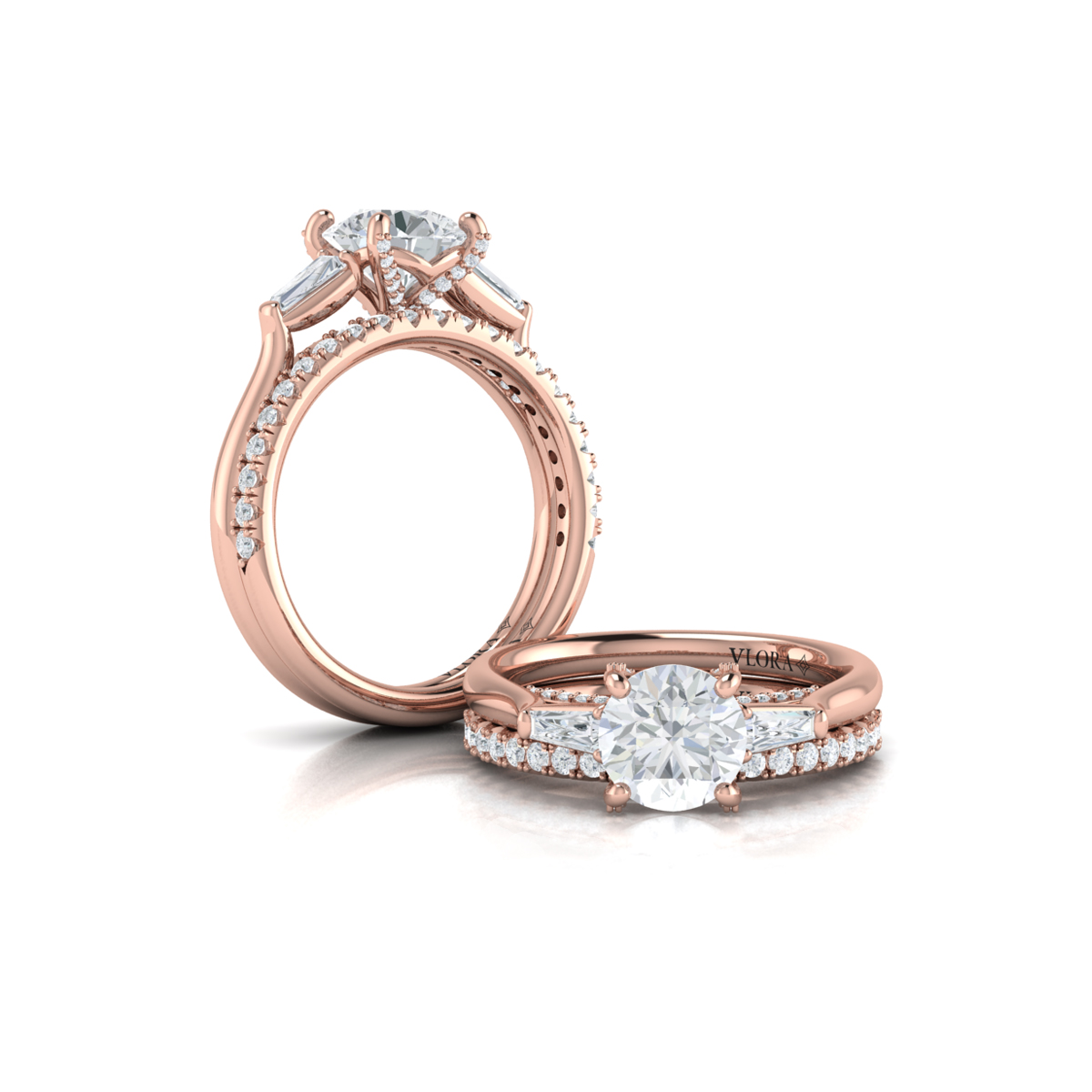 Crescendo Three Stone Engagement Ring