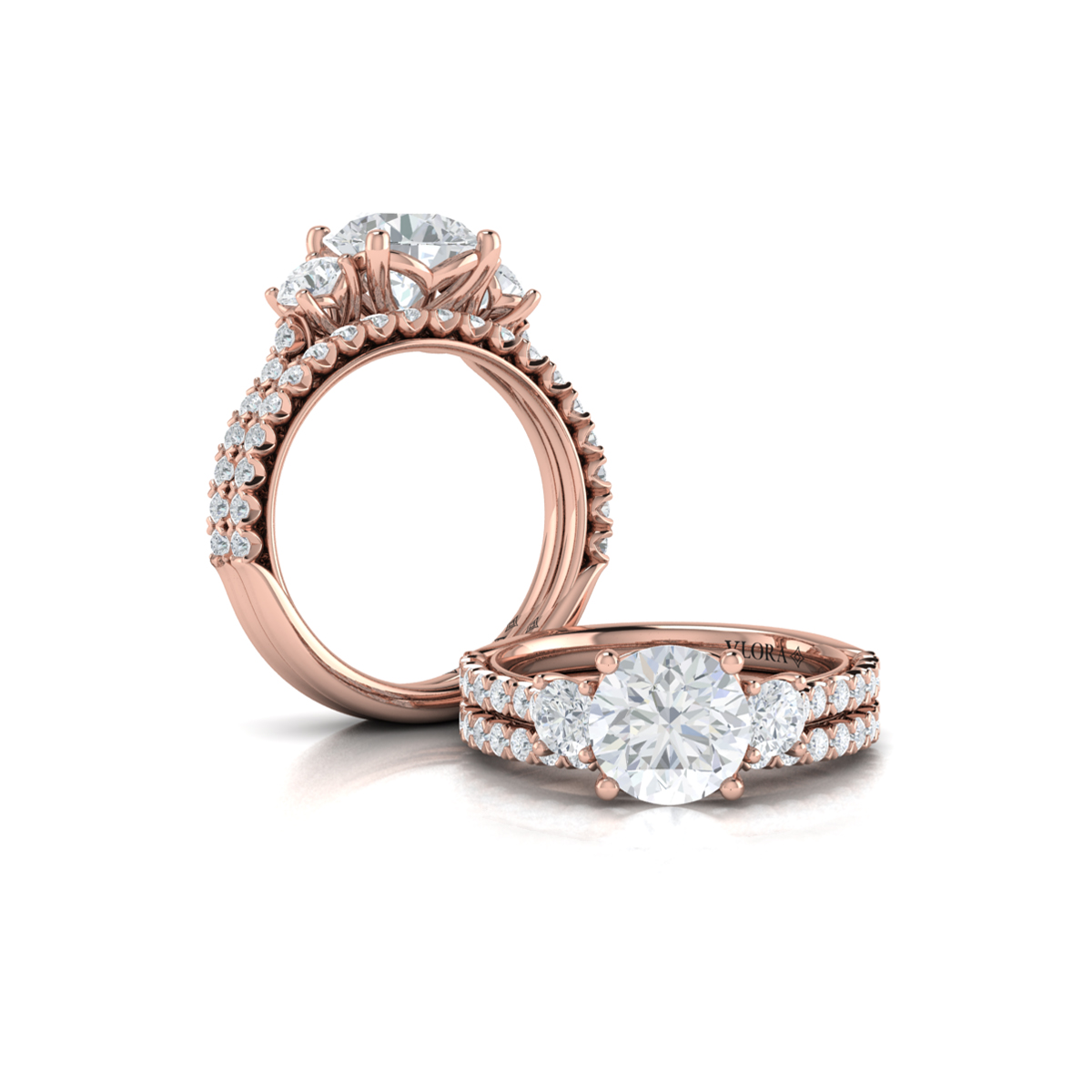 Vlora Three Stone Engagement Ring