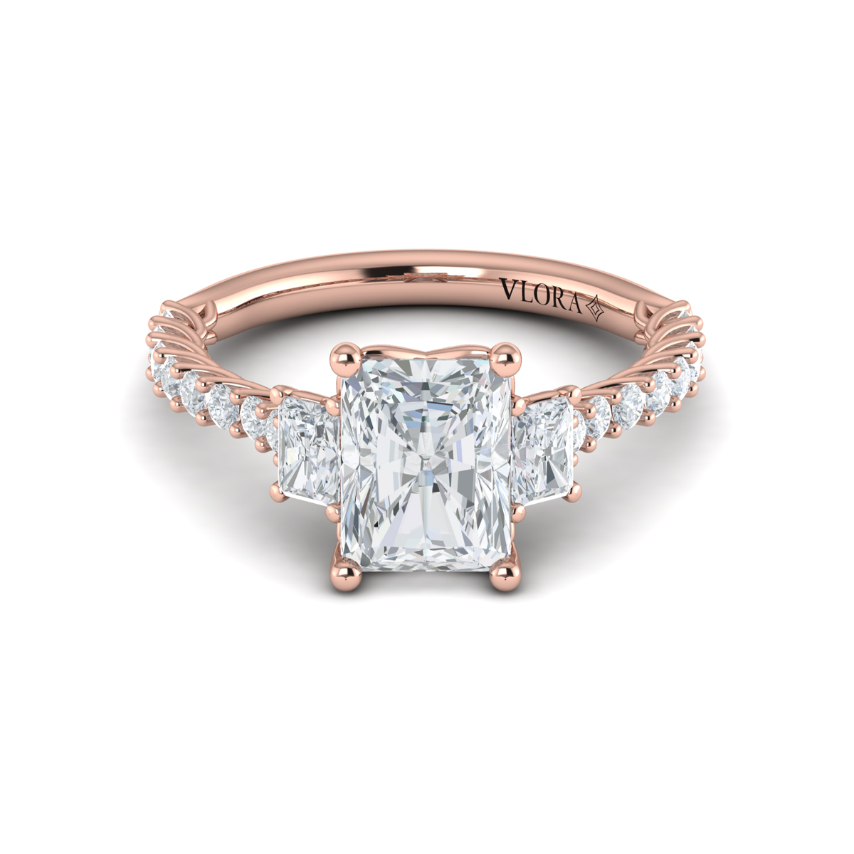 Vlora Three Stone Engagement Ring