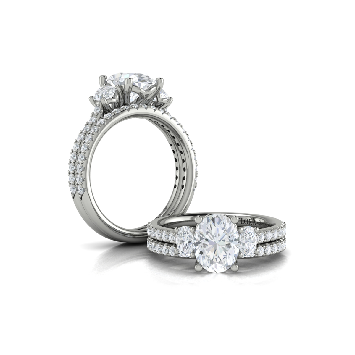 Tapestry Oval Trilogy Engagement Ring