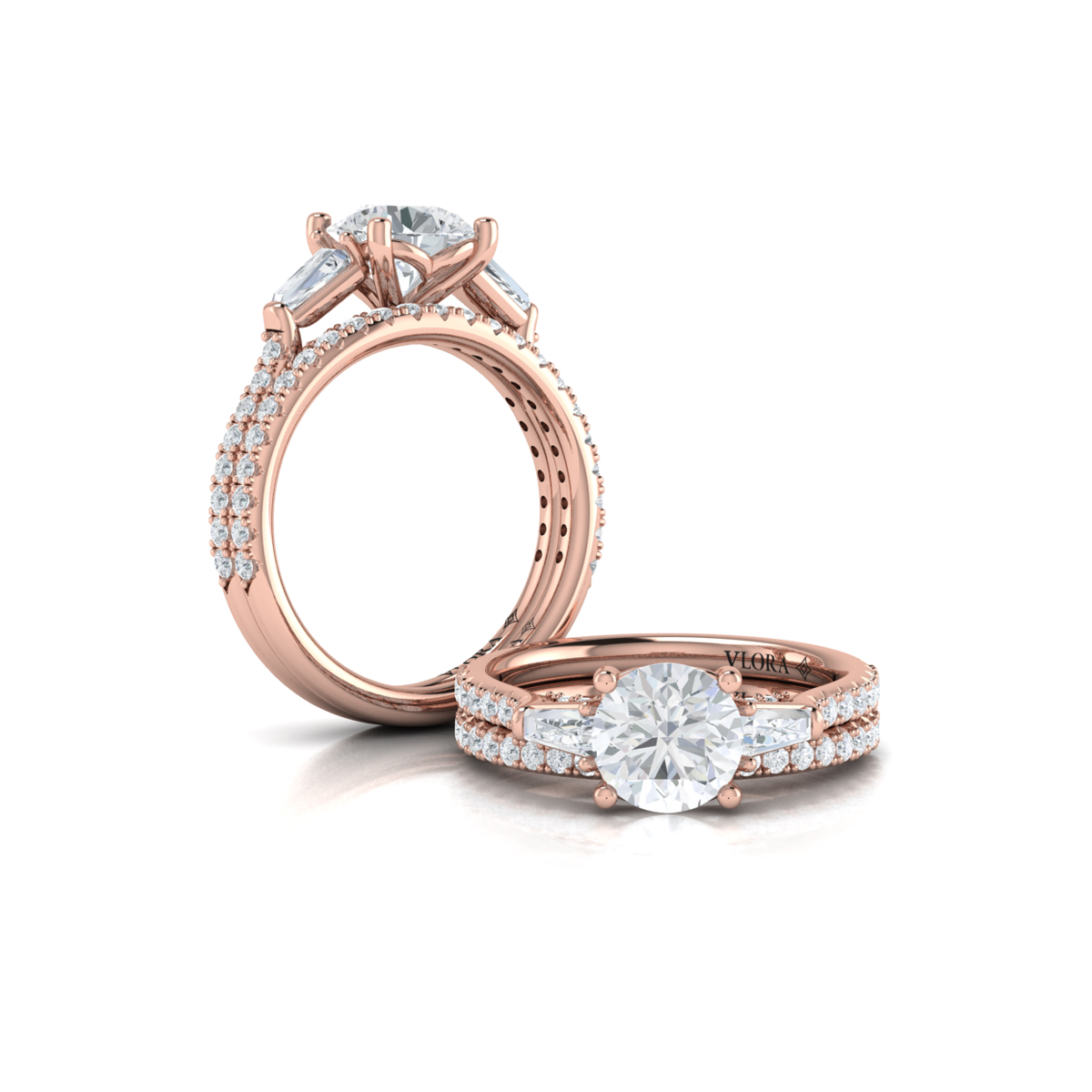 Vlora Three Stone Engagement Ring