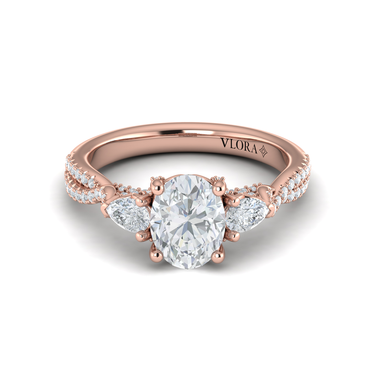 Vlora Three Stone Engagement Ring