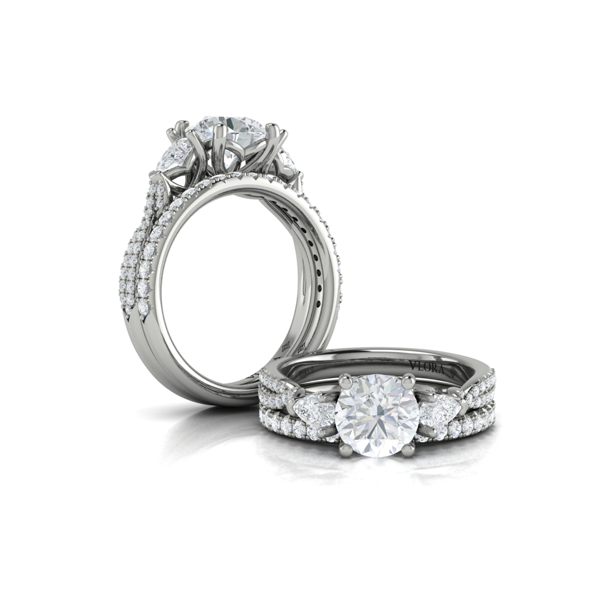 Entwined Three Stone Engagement Ring