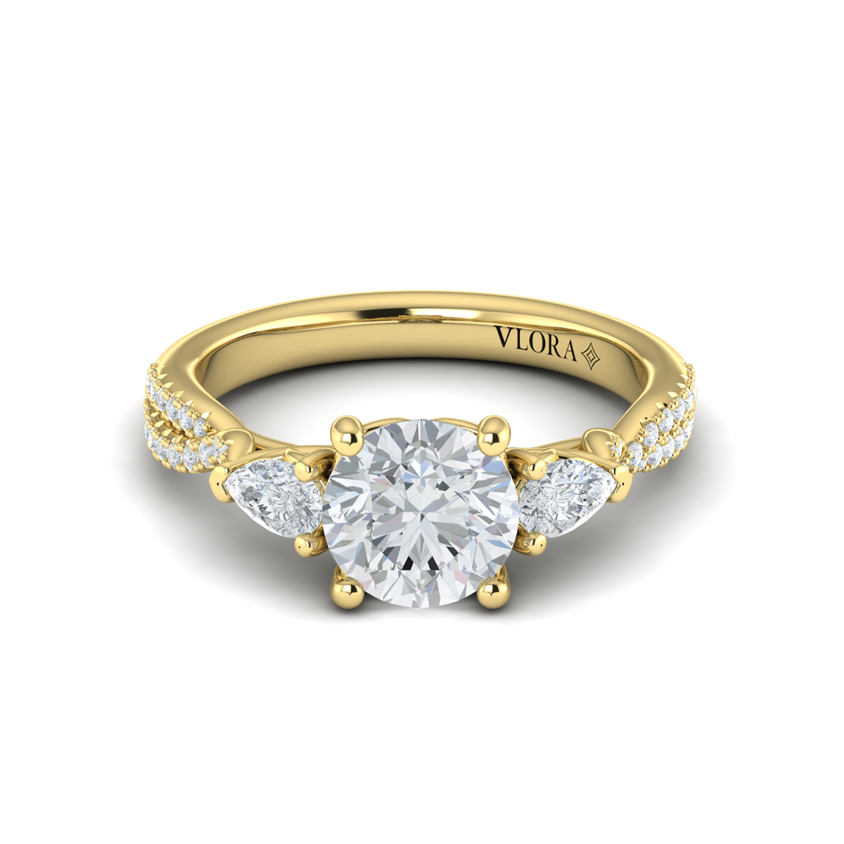 Entwined Three Stone Engagement Ring