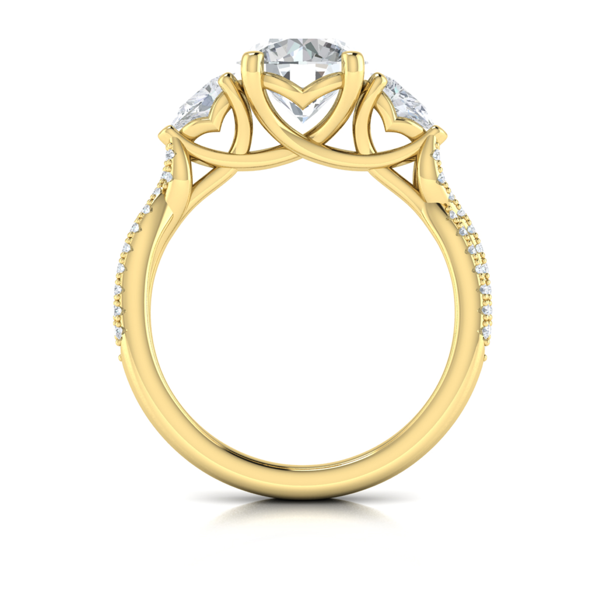 Entwined Three Stone Engagement Ring