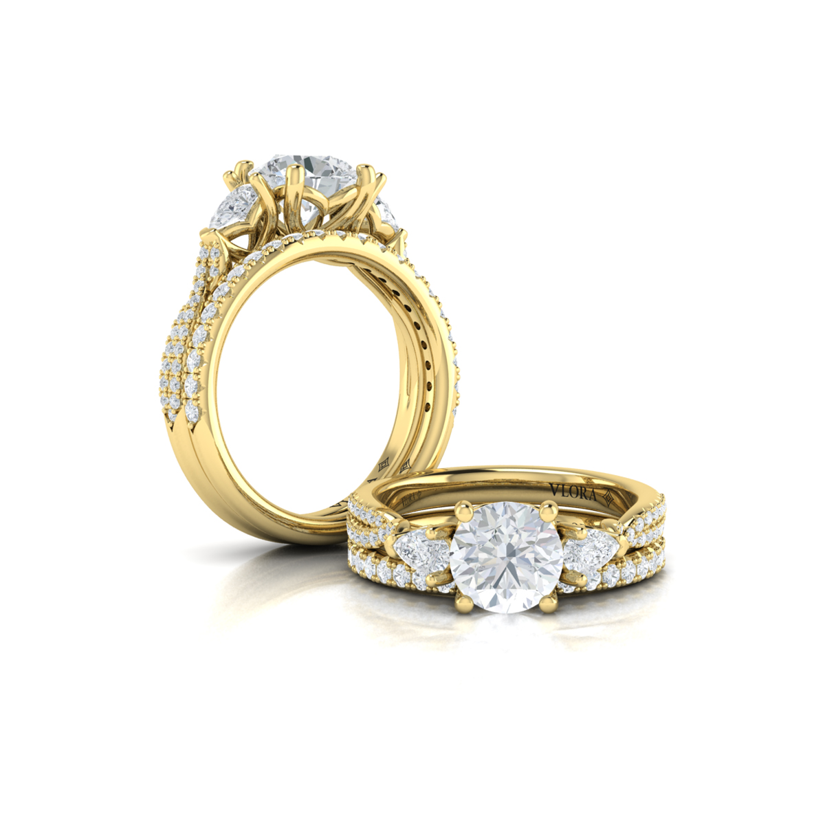 Entwined Three Stone Engagement Ring