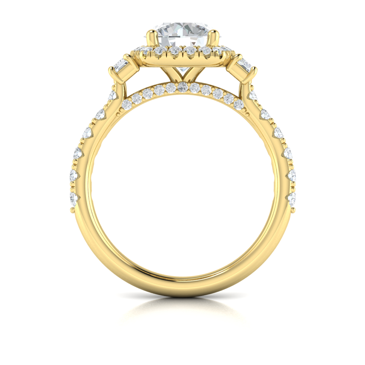 Harmony Trio Halo Engagement Ring