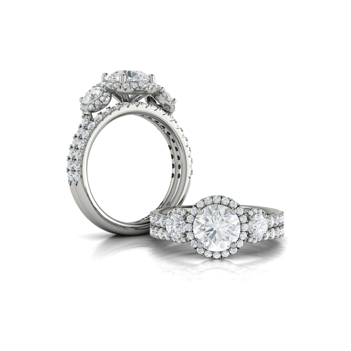 Triple Halo Round Engagement Ring