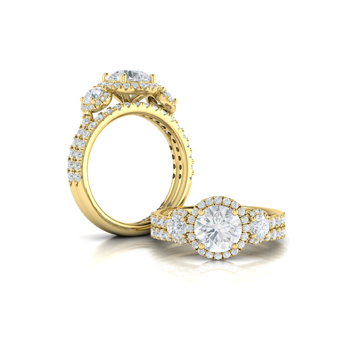 Triple Halo Round Engagement Ring