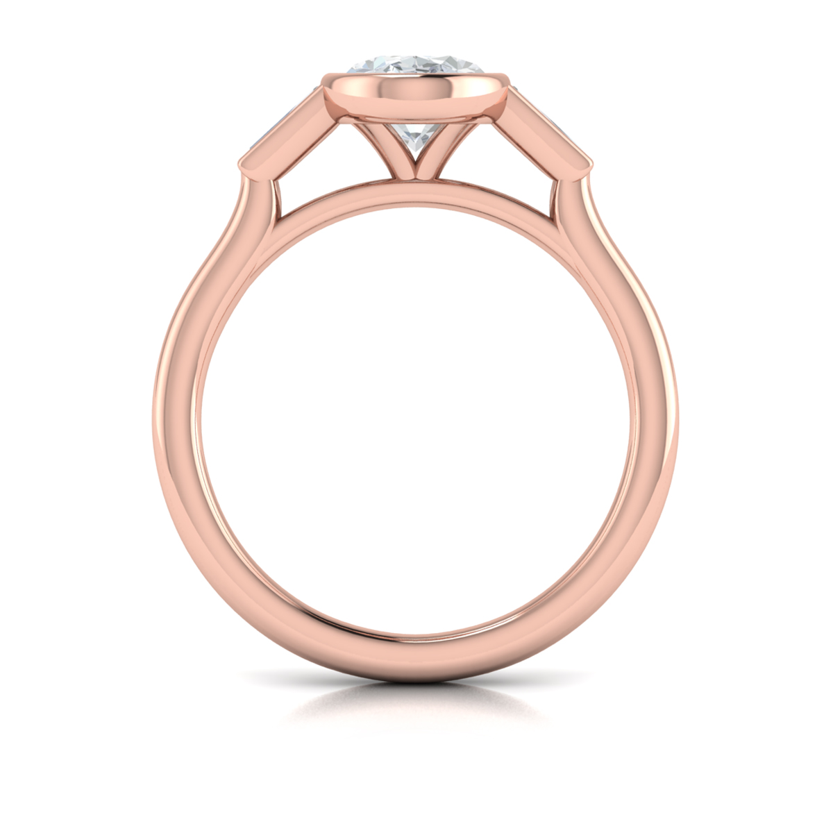 Vlora Three Stone, Bezel Engagement Ring