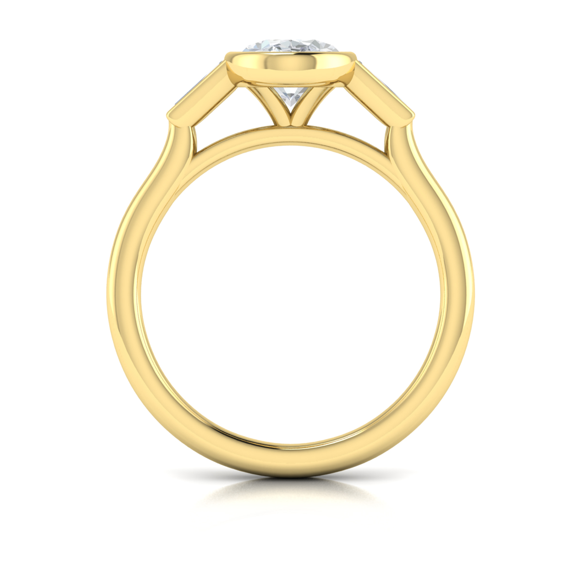 Vlora Three Stone, Bezel Engagement Ring