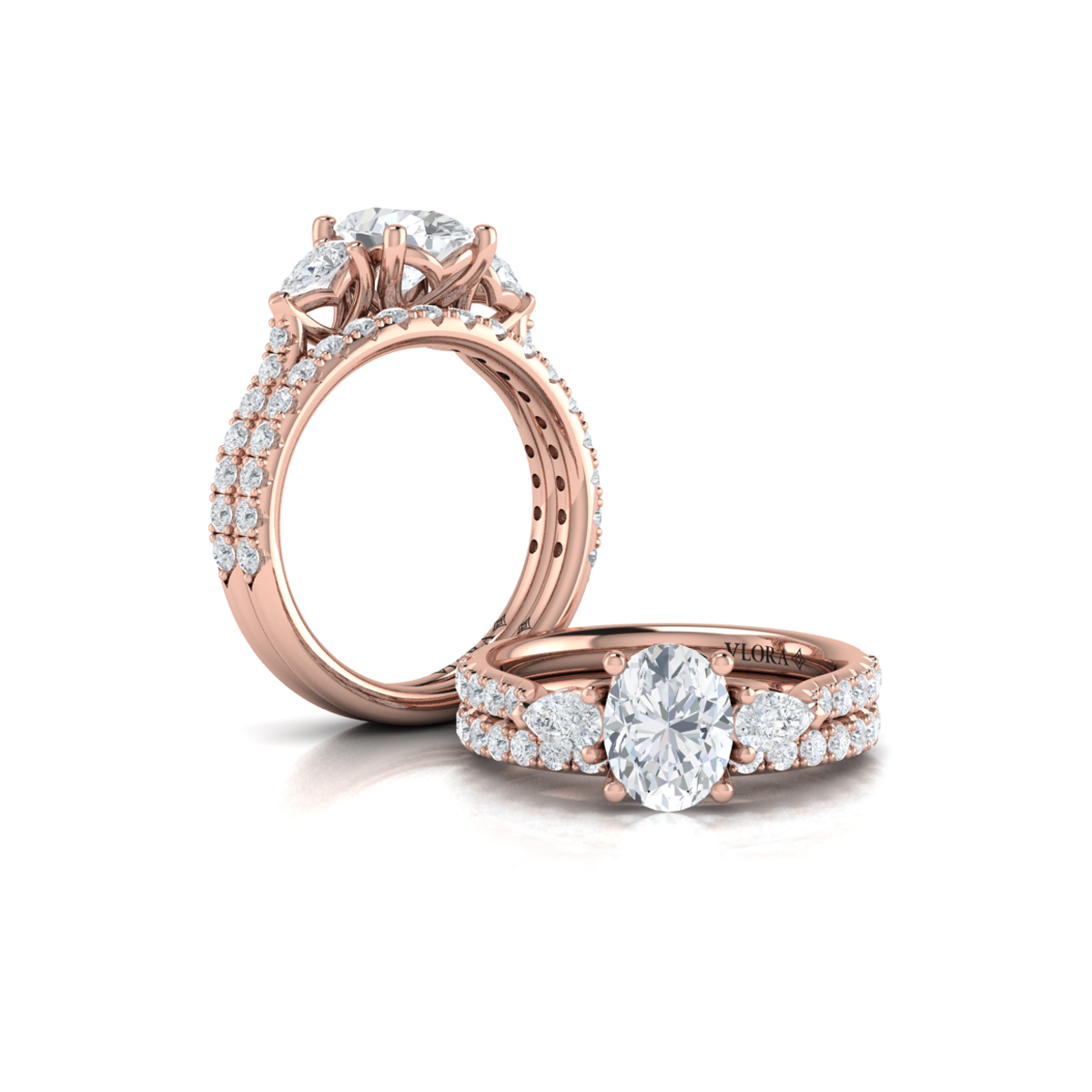 Matching Band for Graceful Trio Three Stone Engagement Ring