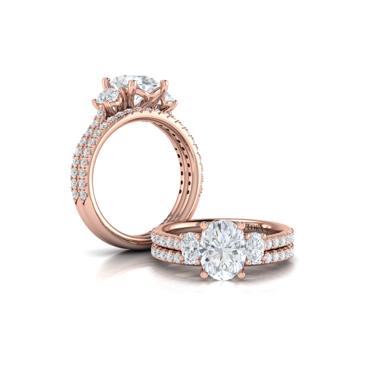 Matching Band for Tapestry Oval Trilogy Engagement Ring
