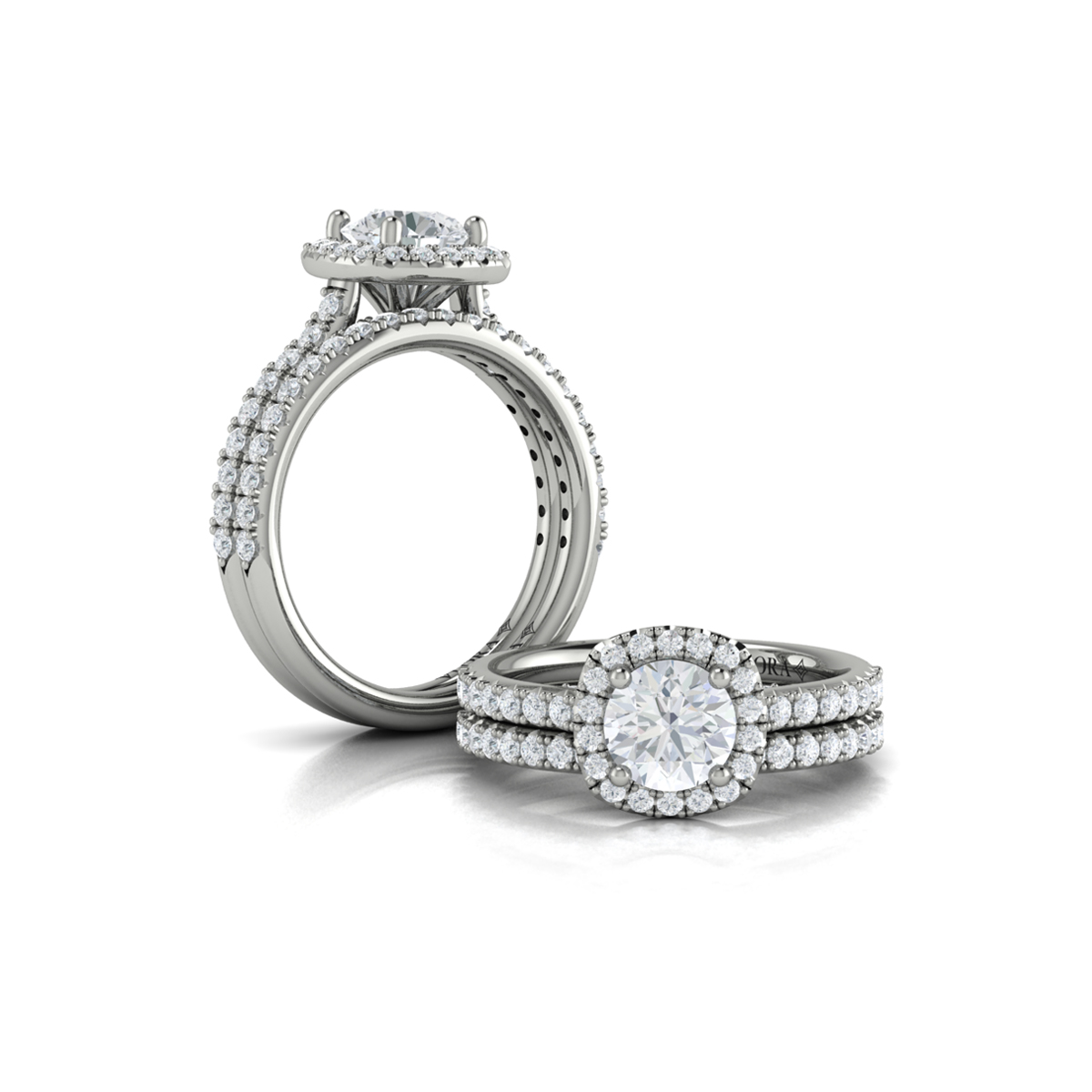 Matching Band for Timeless Euro Halo Round Engagement Ring