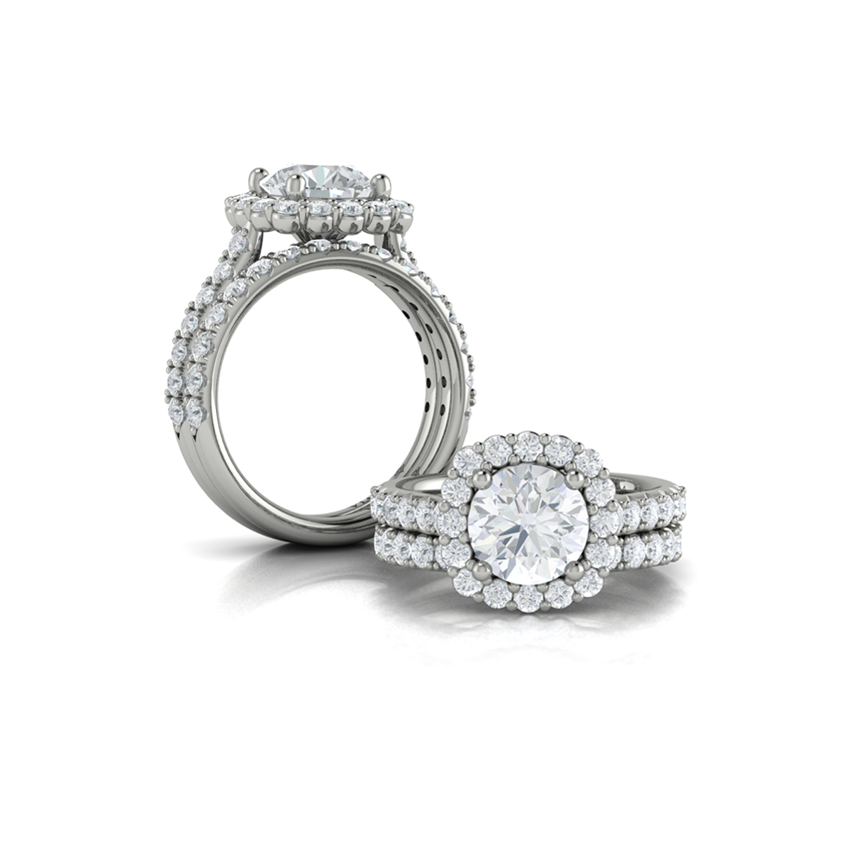 Matching Band for Bloom Halo Round Engagement Ring