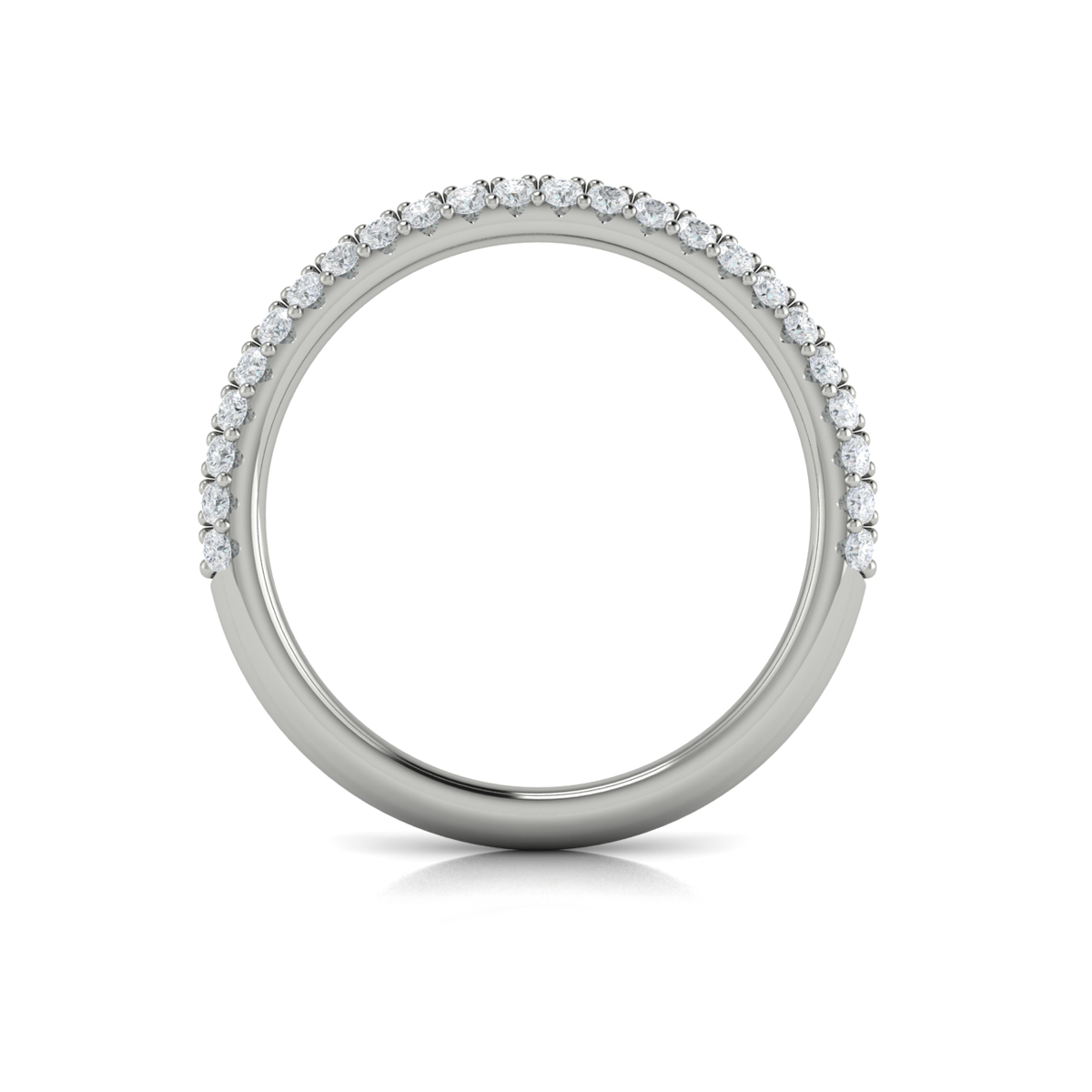 Matching Band for Solitaire Oval Engagement Ring with Hidden Halo