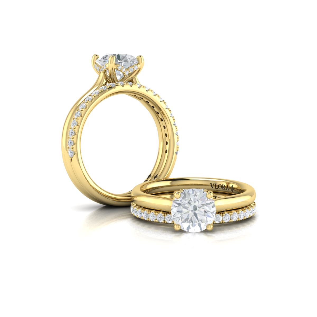 Matching Band for Elegant Classic Solitaire Engagement Ring