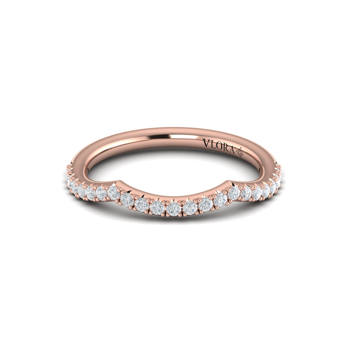 Matching Band for Entwined Solitaire Engagement Ring with Hidden Halo