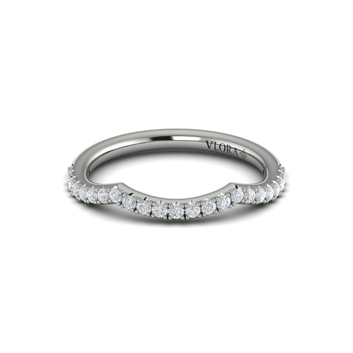 Matching Band for Entwined Solitaire Engagement Ring with Hidden Halo