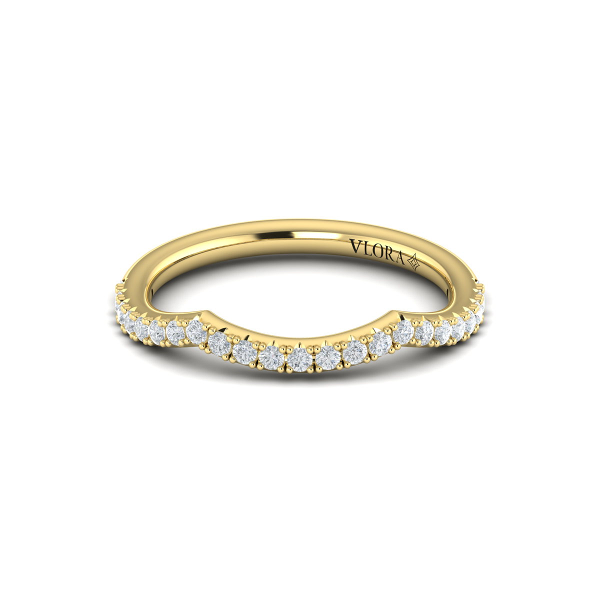 Matching Band for Entwined Solitaire Engagement Ring with Hidden Halo