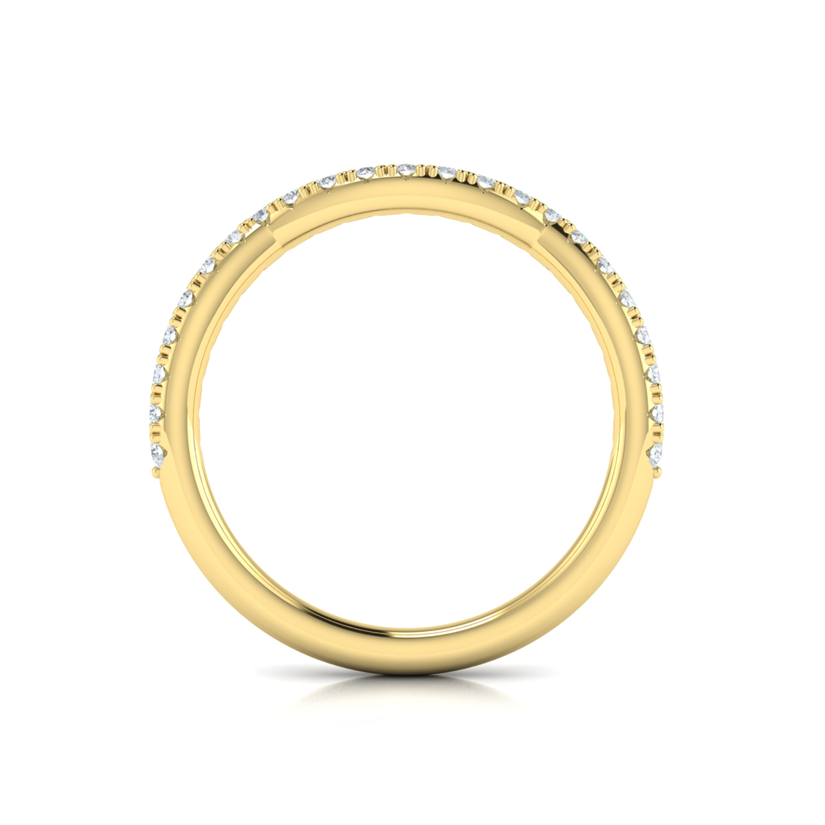 Matching Band for Entwined Solitaire Engagement Ring with Hidden Halo